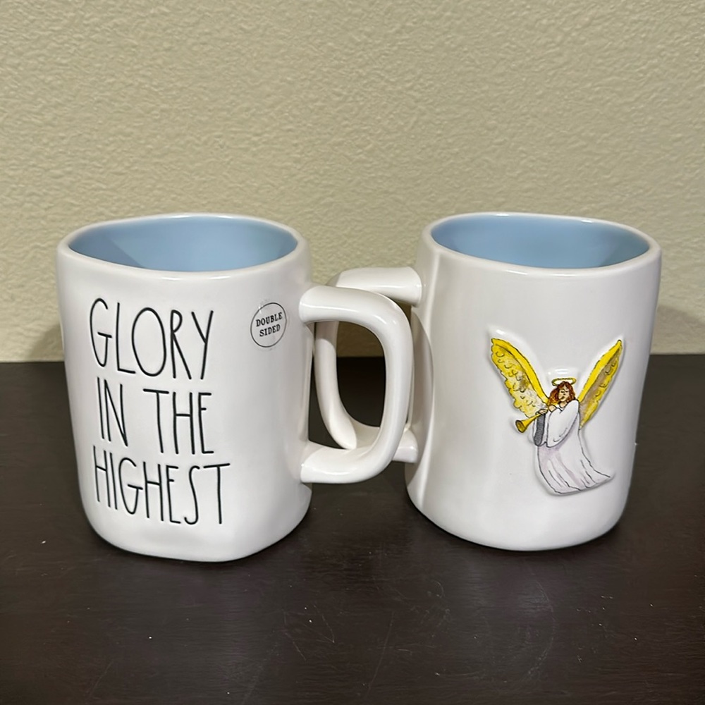 NWT Rae Dunn Glory In The Highest double sided ceramic mug